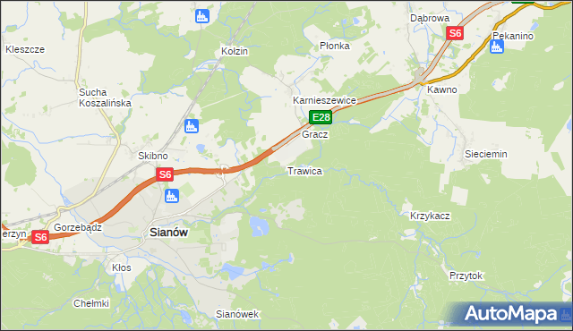 mapa Trawica, Trawica na mapie Targeo