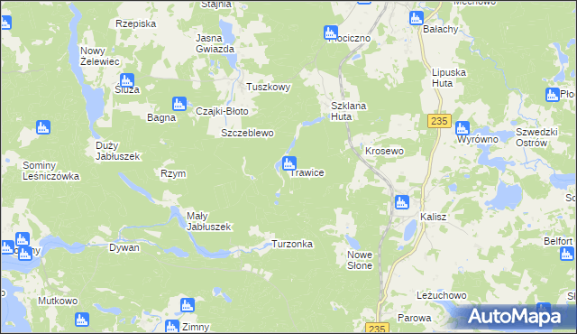 mapa Trawice, Trawice na mapie Targeo