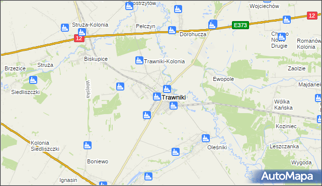mapa Trawniki powiat świdnicki, Trawniki powiat świdnicki na mapie Targeo
