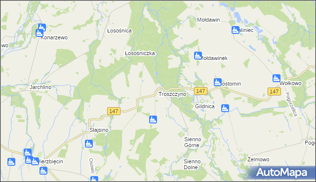 mapa Troszczyno, Troszczyno na mapie Targeo