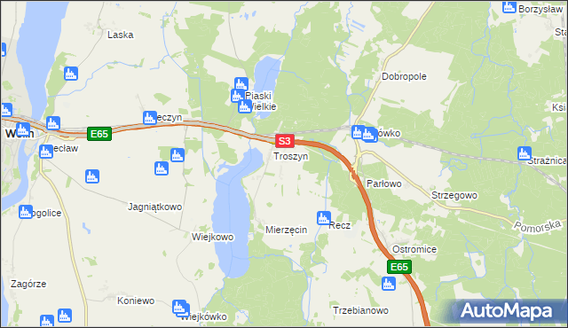 mapa Troszynek, Troszynek na mapie Targeo