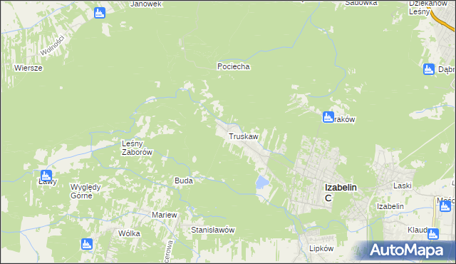 mapa Truskaw, Truskaw na mapie Targeo