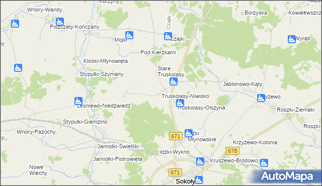 mapa Truskolasy-Niwisko, Truskolasy-Niwisko na mapie Targeo