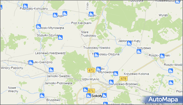 mapa Truskolasy-Olszyna, Truskolasy-Olszyna na mapie Targeo