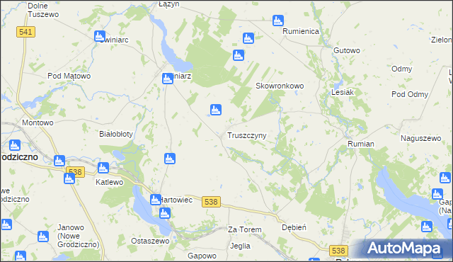 mapa Truszczyny, Truszczyny na mapie Targeo