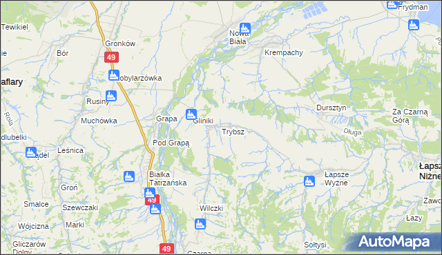 mapa Trybsz, Trybsz na mapie Targeo