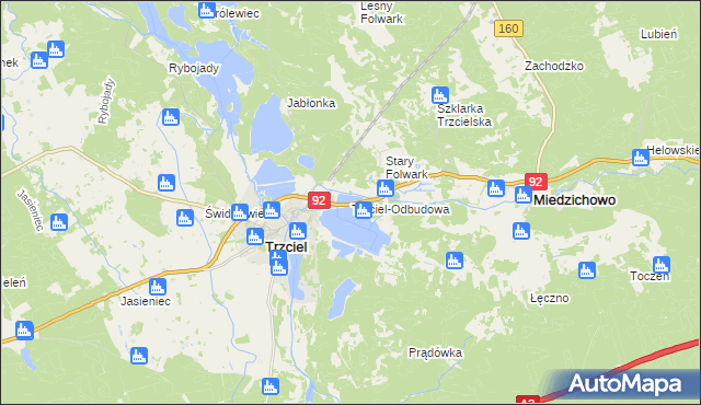 mapa Trzciel-Odbudowa, Trzciel-Odbudowa na mapie Targeo