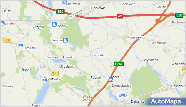 mapa Trzcielin, Trzcielin na mapie Targeo