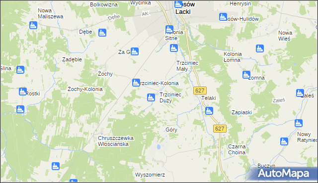 mapa Trzciniec Duży, Trzciniec Duży na mapie Targeo