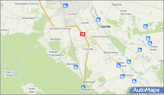 mapa Trzciniec gmina Lubartów, Trzciniec gmina Lubartów na mapie Targeo