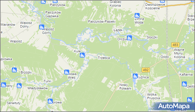 mapa Trzebca, Trzebca na mapie Targeo