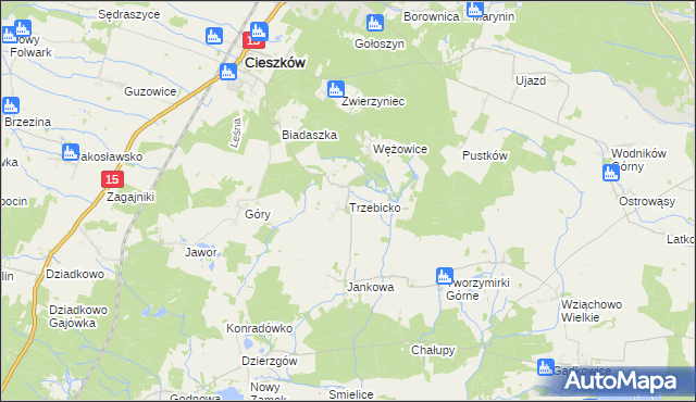 mapa Trzebicko, Trzebicko na mapie Targeo