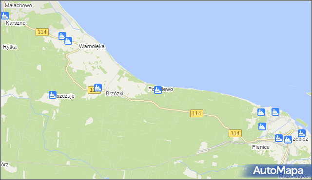 mapa Trzebieradz gmina Nowe Warpno, Trzebieradz gmina Nowe Warpno na mapie Targeo