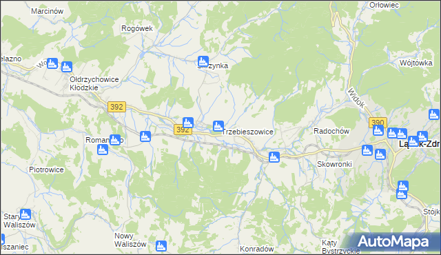 mapa Trzebieszowice, Trzebieszowice na mapie Targeo