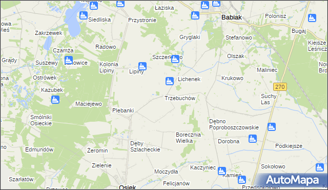 mapa Trzebuchów, Trzebuchów na mapie Targeo