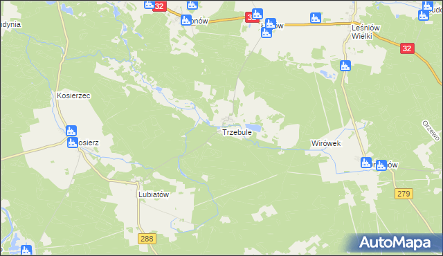 mapa Trzebule, Trzebule na mapie Targeo