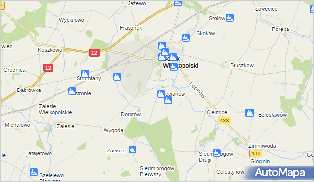 mapa Trzecianów, Trzecianów na mapie Targeo