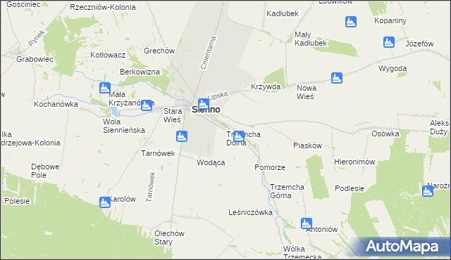 mapa Trzemcha Dolna, Trzemcha Dolna na mapie Targeo