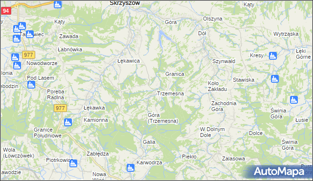 mapa Trzemesna, Trzemesna na mapie Targeo