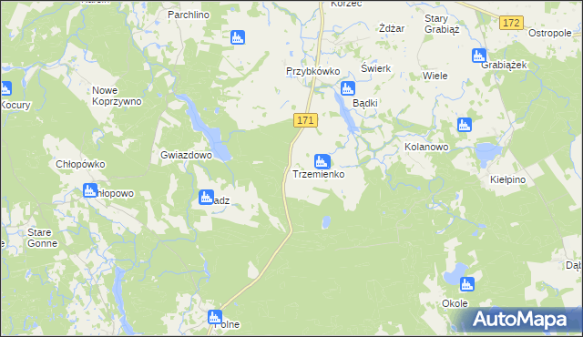 mapa Trzemienko, Trzemienko na mapie Targeo