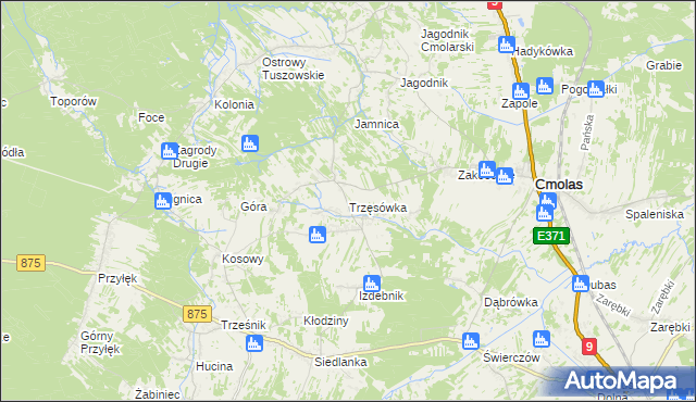 mapa Trzęsówka, Trzęsówka na mapie Targeo