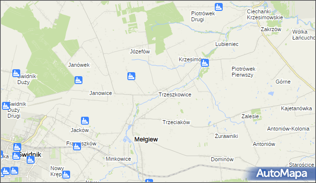 mapa Trzeszkowice, Trzeszkowice na mapie Targeo