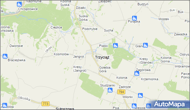 mapa Trzyciąż, Trzyciąż na mapie Targeo