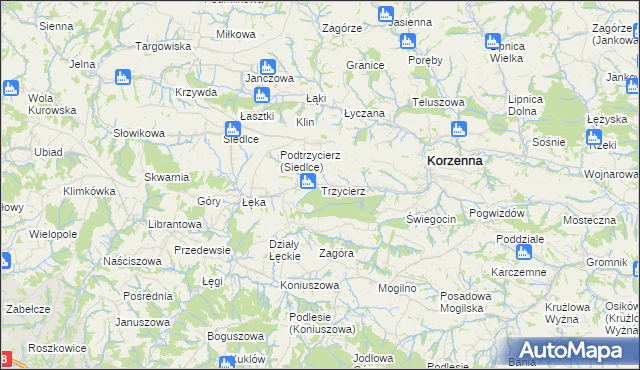 mapa Trzycierz, Trzycierz na mapie Targeo