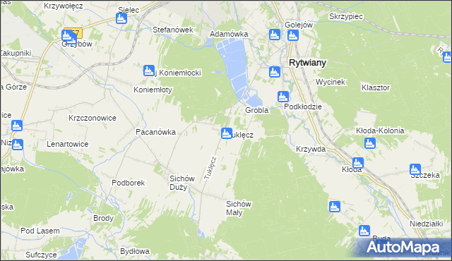 mapa Tuklęcz, Tuklęcz na mapie Targeo