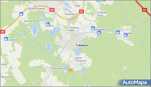 mapa Tułowice powiat opolski, Tułowice powiat opolski na mapie Targeo