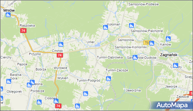 mapa Tumlin-Dąbrówka, Tumlin-Dąbrówka na mapie Targeo