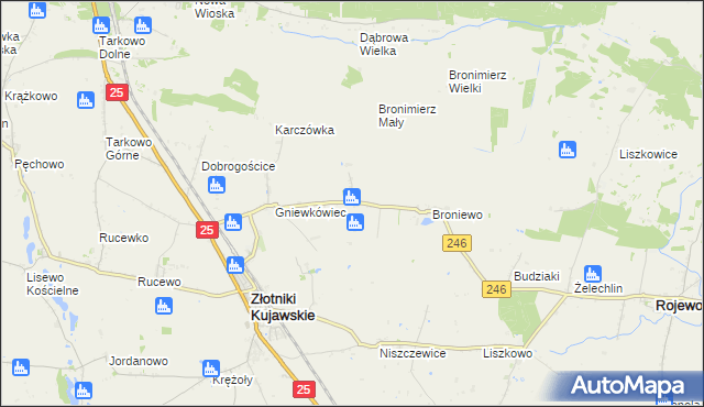 mapa Tupadły gmina Złotniki Kujawskie, Tupadły gmina Złotniki Kujawskie na mapie Targeo