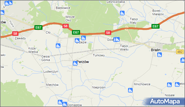 mapa Turkowy, Turkowy na mapie Targeo