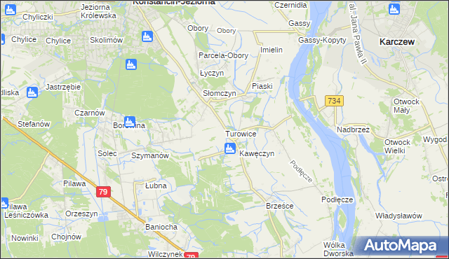 mapa Turowice gmina Konstancin-Jeziorna, Turowice gmina Konstancin-Jeziorna na mapie Targeo