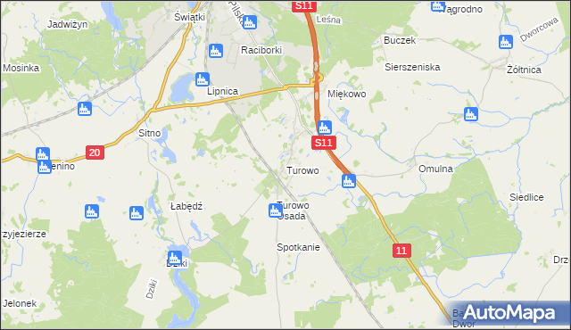 mapa Turowo gmina Szczecinek, Turowo gmina Szczecinek na mapie Targeo