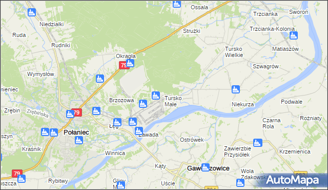 mapa Tursko Małe, Tursko Małe na mapie Targeo