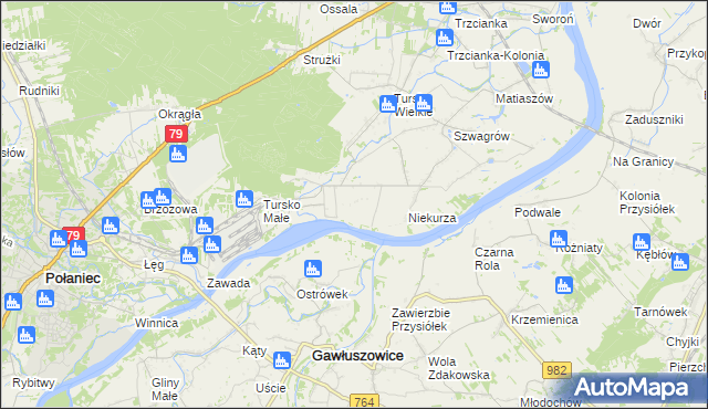 mapa Tursko Małe-Kolonia, Tursko Małe-Kolonia na mapie Targeo