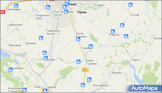 mapa Tuszewo, Tuszewo na mapie Targeo