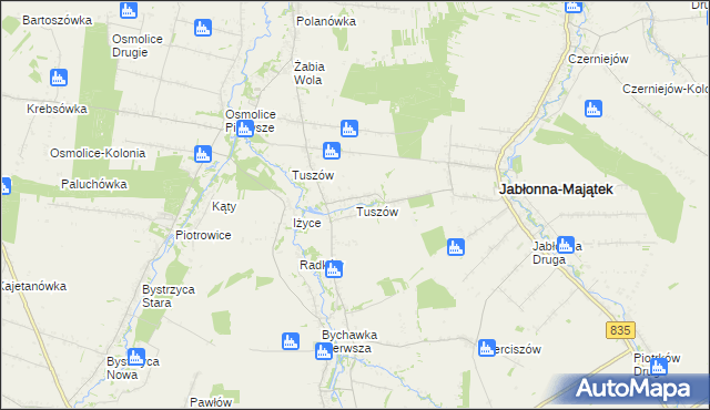 mapa Tuszów, Tuszów na mapie Targeo