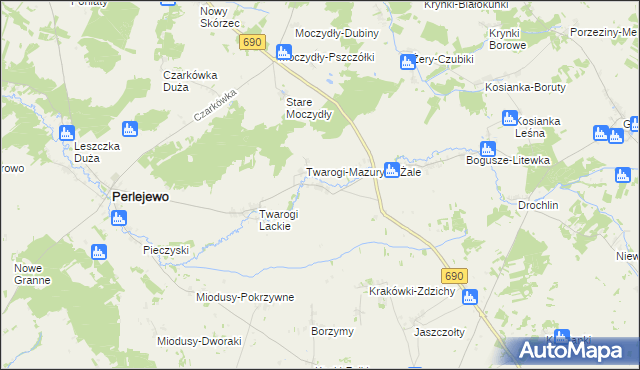 mapa Twarogi-Wypychy, Twarogi-Wypychy na mapie Targeo