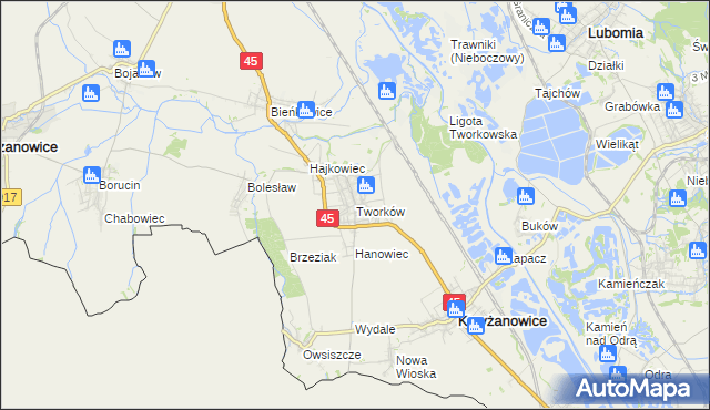mapa Tworków, Tworków na mapie Targeo