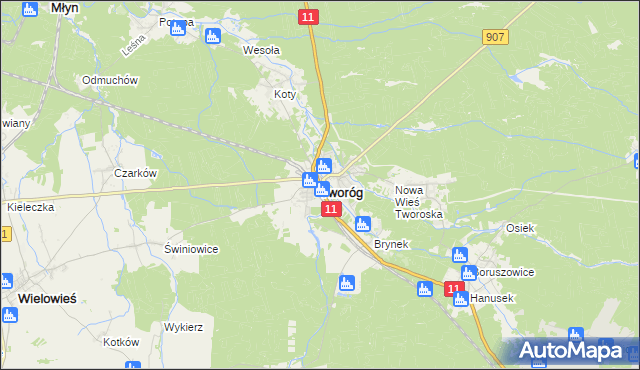 mapa Tworóg, Tworóg na mapie Targeo