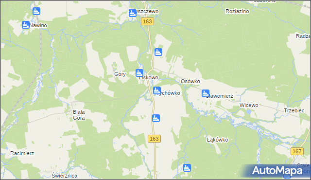 mapa Tychówko, Tychówko na mapie Targeo