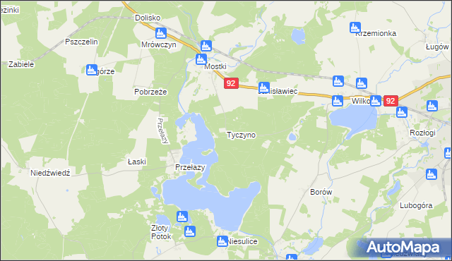 mapa Tyczyno, Tyczyno na mapie Targeo