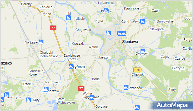 mapa Ubieszyn, Ubieszyn na mapie Targeo