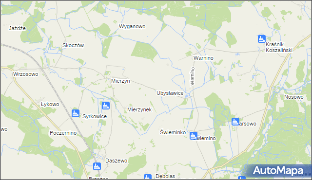 mapa Ubysławice, Ubysławice na mapie Targeo