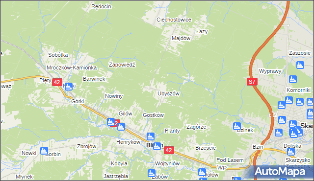 mapa Ubyszów, Ubyszów na mapie Targeo