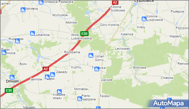 mapa Uchań Górny, Uchań Górny na mapie Targeo