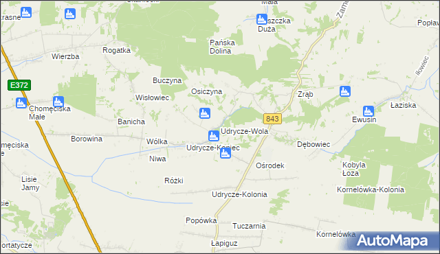 mapa Udrycze-Wola, Udrycze-Wola na mapie Targeo