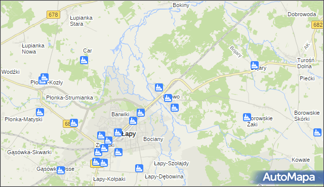 mapa Uhowo, Uhowo na mapie Targeo